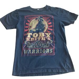 Vintage Toby Keith Warriors Fan Club Black T-Shirt-Size Medium
